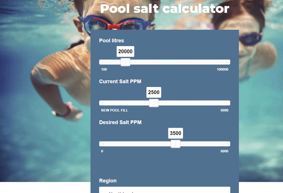 Website Update – Pool Salt Calculator